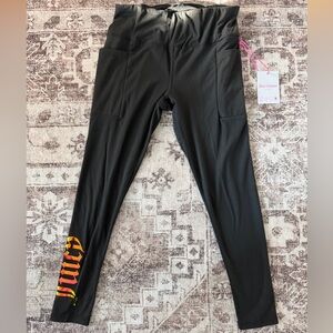 Juicy Couture Black Leggings with Iridescent Logo